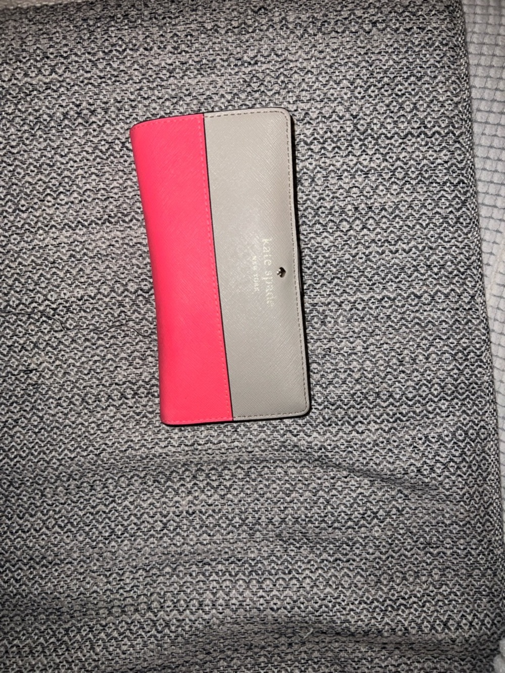kate spade two-tone pink and gray long wallet